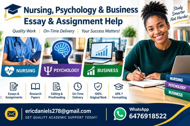 Nursing, Healthcare, Psychology, Business & Assignment Help