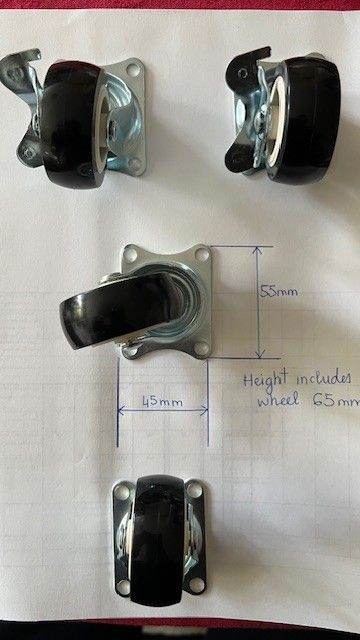 DIY Trolley wheels - Brand NEW  Unused 4 Pack Heavy Duty Swivel Plate Casters with Locking Brake 