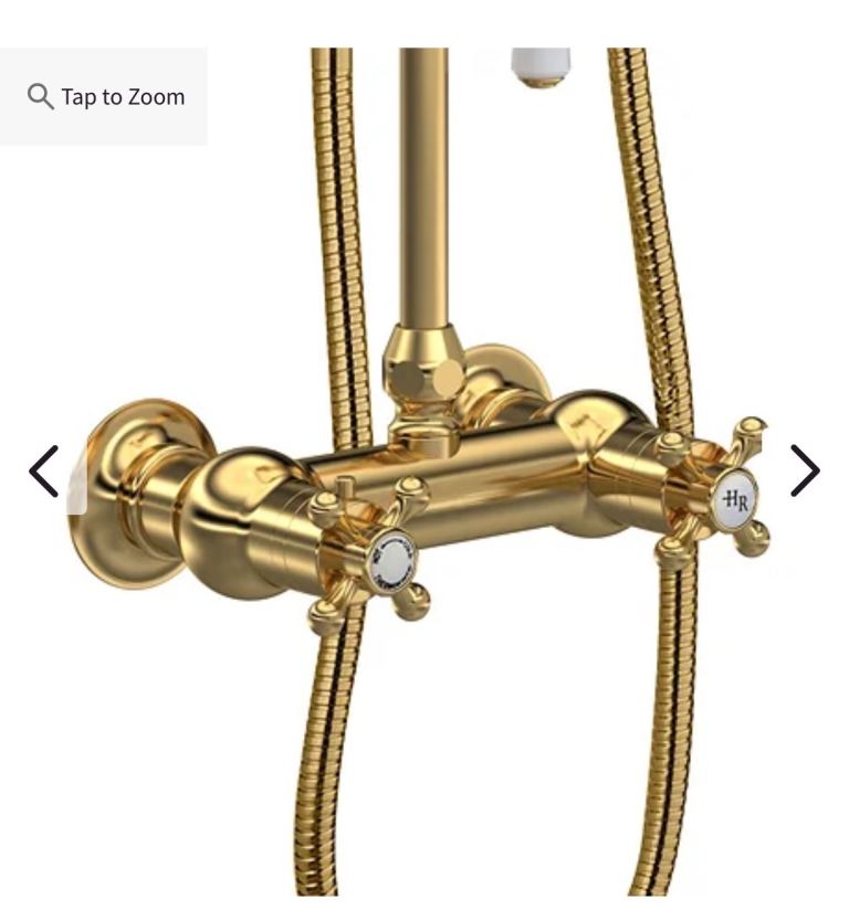 Hudson Reed brushed brass thermostatic shower set