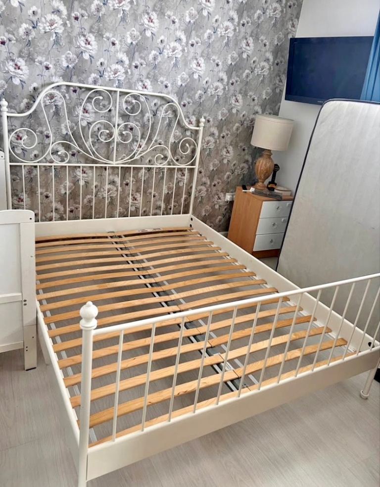 Ikea Leirvik KING Size Bed French Vintage Shabby Chic Girl Princess Teenager Student Landlord