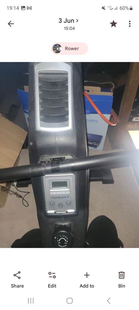 Roger Black Rowing machine, needs fixing up 