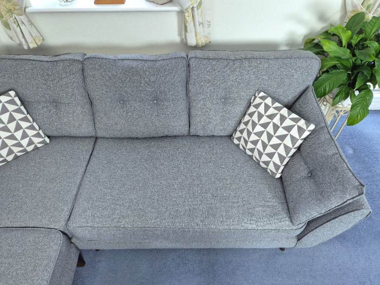 DFS French Connection Zinc 2 Piece 2 Arm Corner Sofa in Grey RRP £1839 *FREE LOCAL DELIVERY*