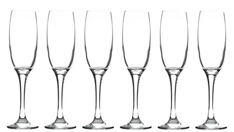 New 4 x Clear Glass Champagne Flutes Reusable Prosecco Wine Wedding Party Drinking Glasses