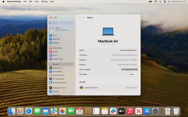 MacBook Air 2018 Space Grey 8gb RAM, 256Gb SSD - Excellent