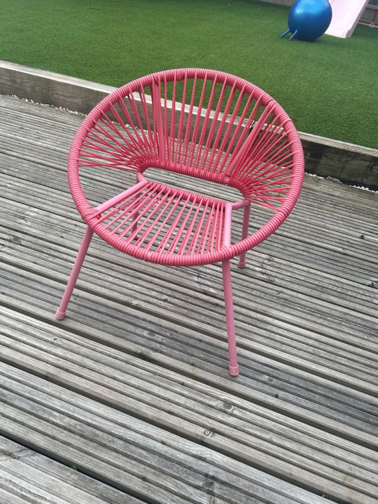 Pink kids garden chair 