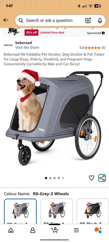 Large foldable dog buggy and trailer 