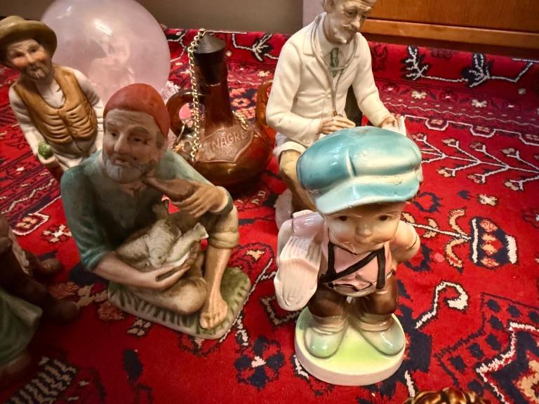 Vintage Ceramic Figurines - Boy with Green Cap