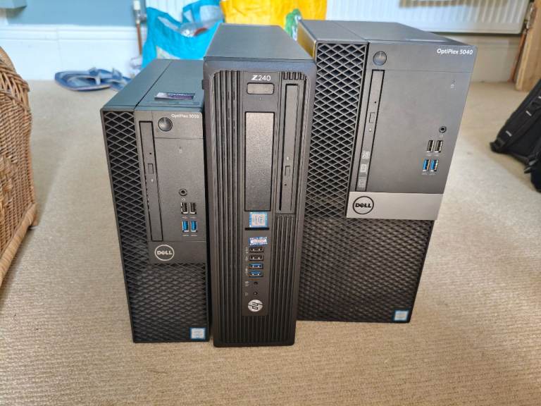 3x HP/Dell Desktop PCs - chassis, GPUs, optical - NO HDDs, CPUs, RAM - job lot clearance