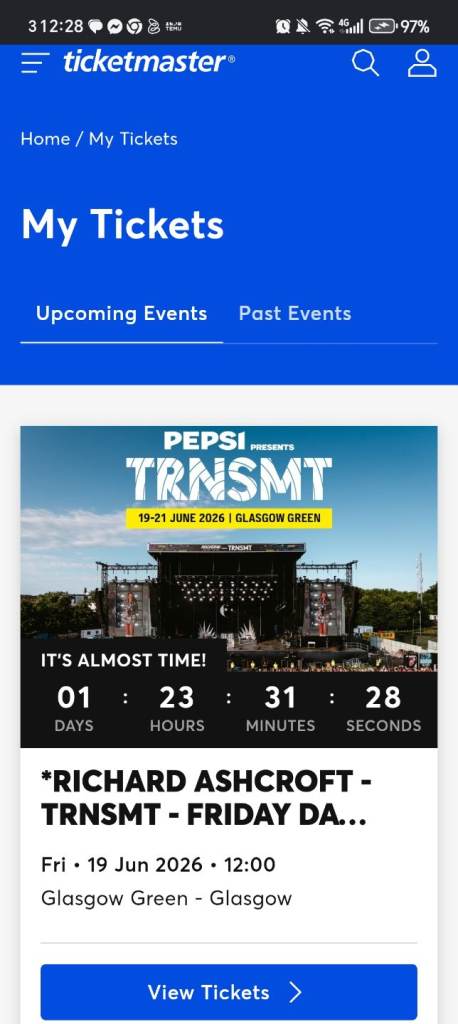 TRNSMT Festival 2026 Friday Day Ticket - Richard Ashcroft