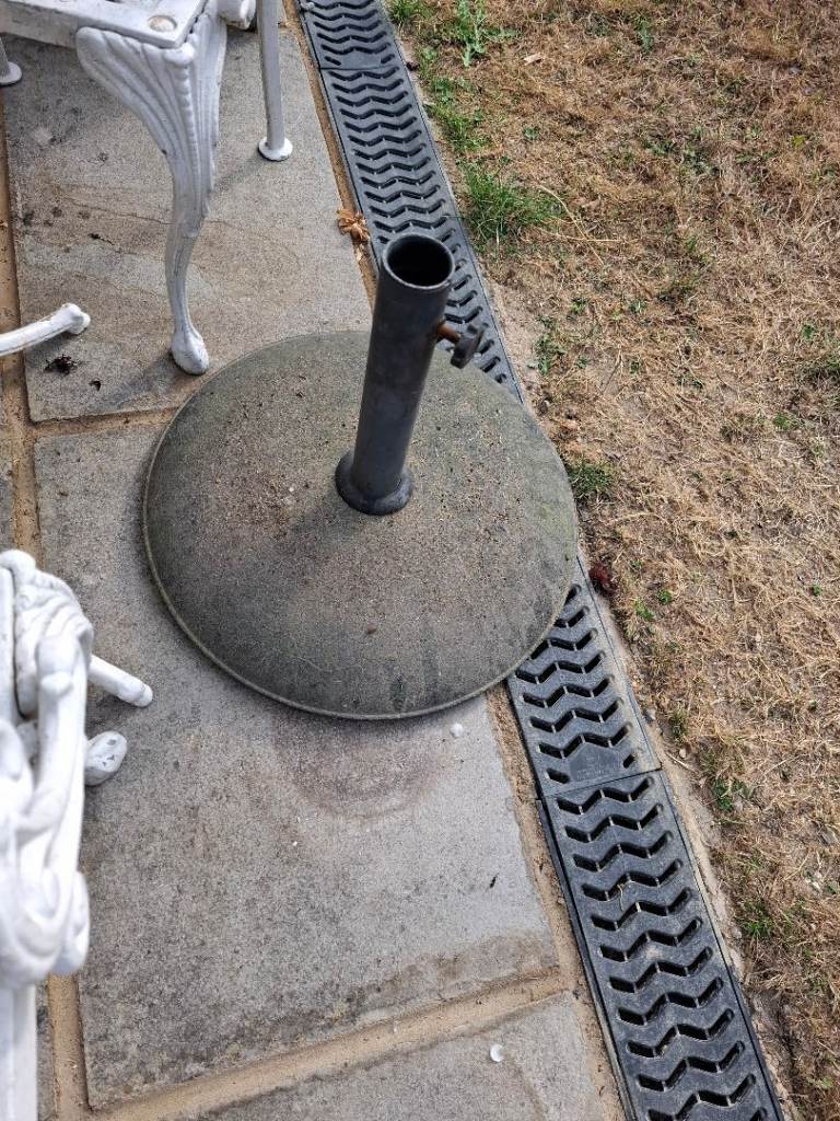 Heavy solid black parasol umbrella base
