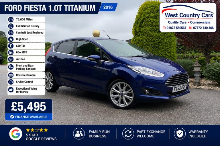 2016 Ford Fiesta 1.0 EcoBoost Titanium 5dr HATCHBACK Petrol Manual