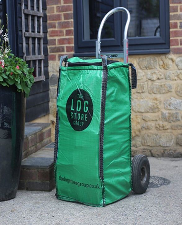 Kiln dried 8” logs. From Log Store. 2 large bags