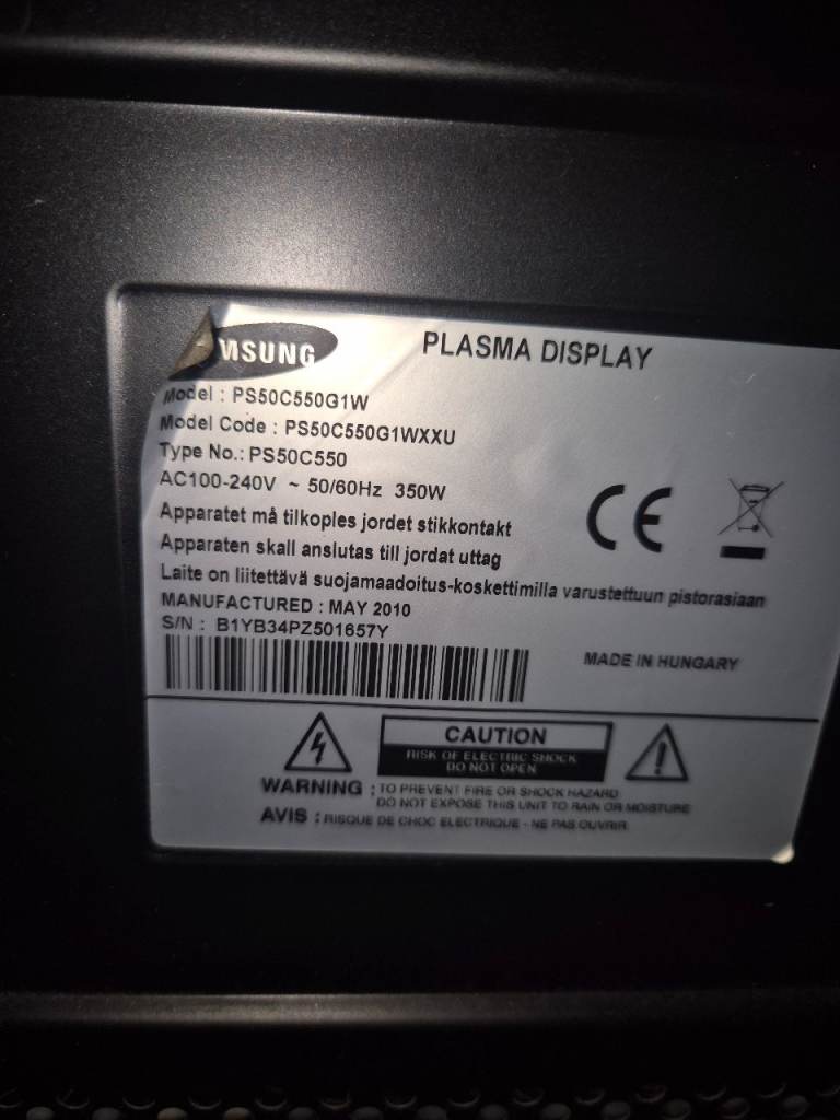 Samsung PS50C550 Plasma Display TV – Good Condition