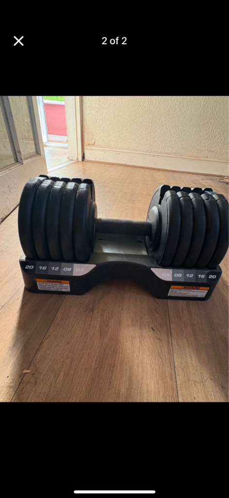 image for 2 x 20kg adjustable dumbbells 