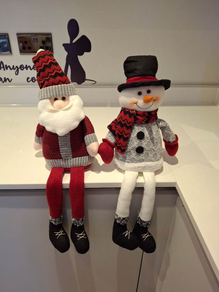 Christmas Santa & Snowman Shelf Sitters