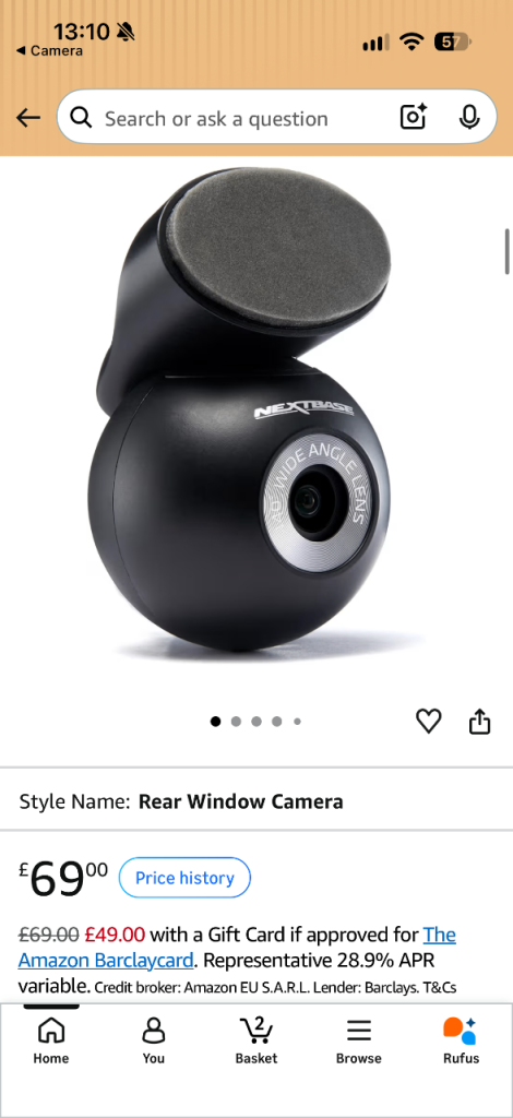 Nextbase Rear Window Camera – Brand New