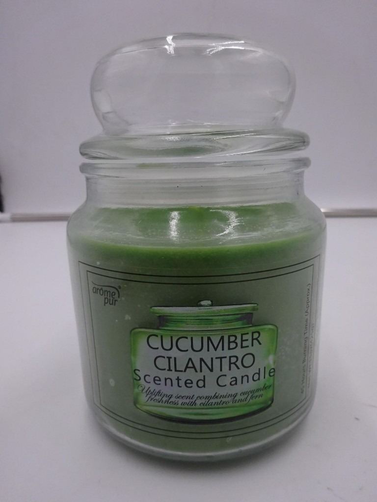 CANDLE,BRAND NEW,45 HOUR,425G,GLASS JAR,LARGE CUCUMBER AND CILANTRO CANDLES,JAR TYPE/STOPPER