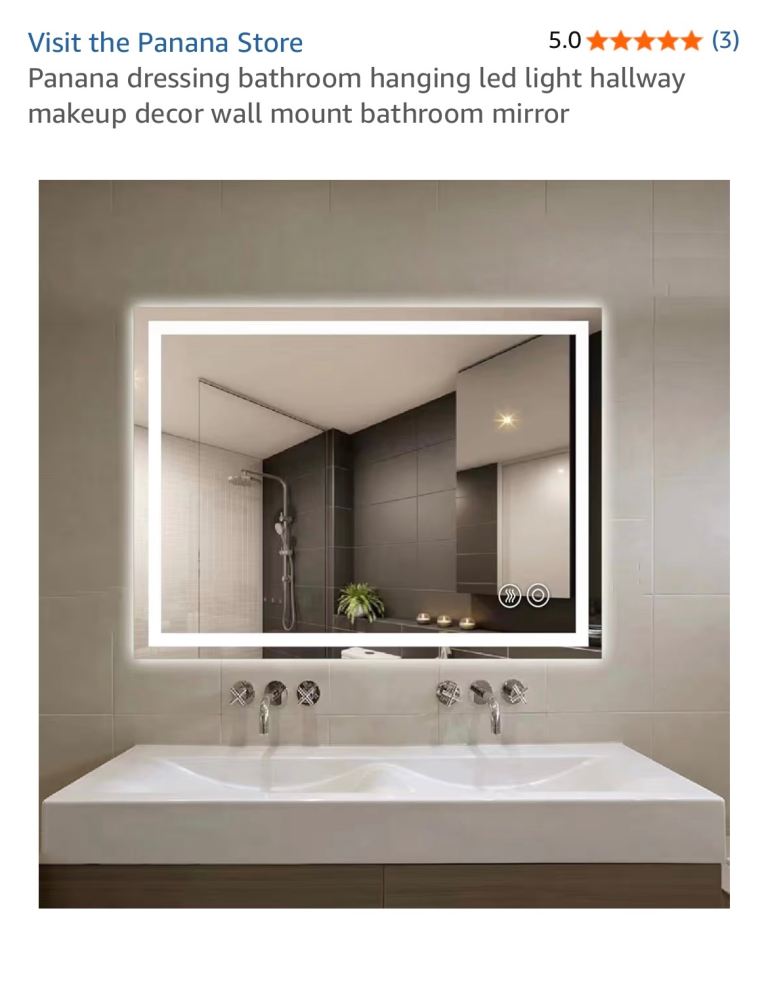Light up bathroom mirror 