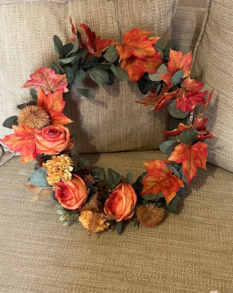 Wreath peony wall hanging 