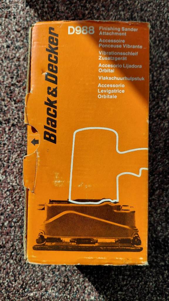 Vintage Black & Decker Attachment Finish Sander D988