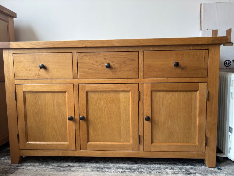 Devon Oak Furniture Set –  2 x Sideboards, Coffee Table, Console, Nest of tables & Wellington Chest