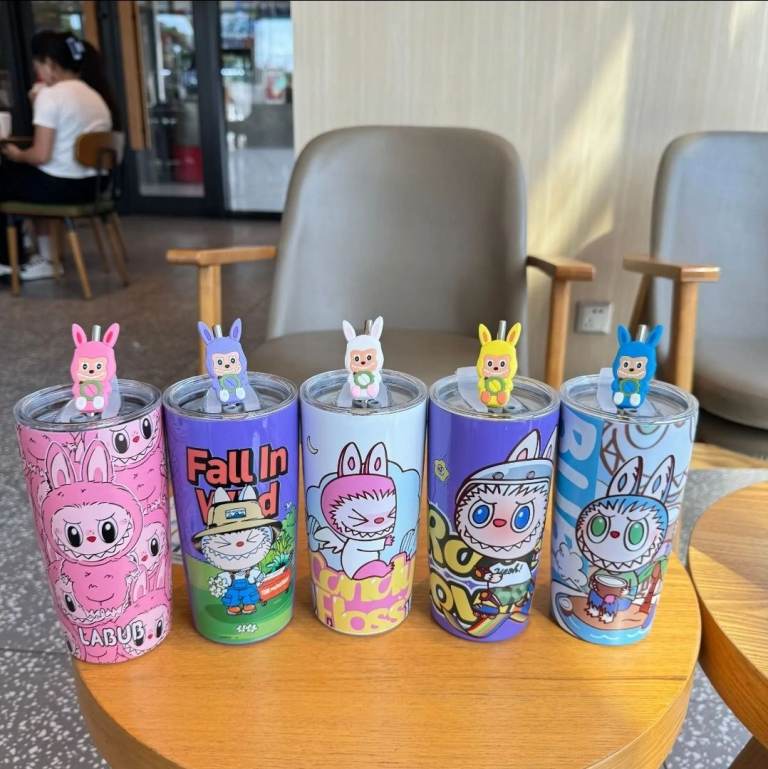 stainless steel cups with straw