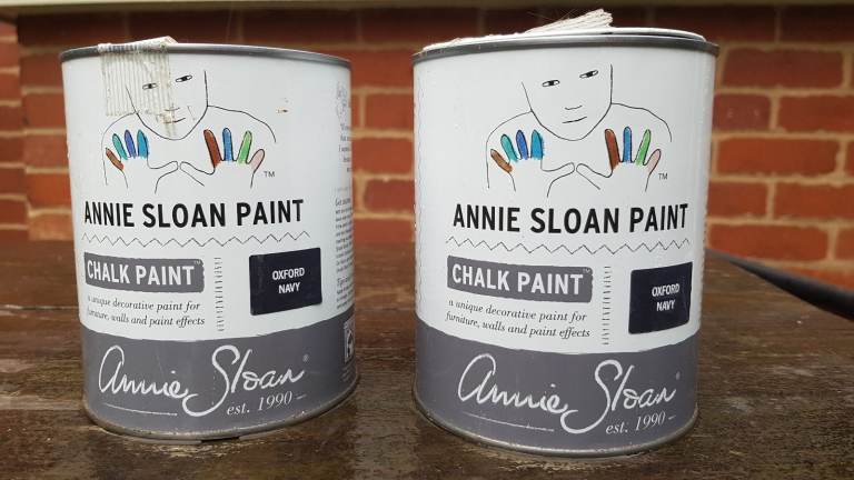 3 tins of paint: Annie Sloan Chalk and Dulux Trade Satinwood