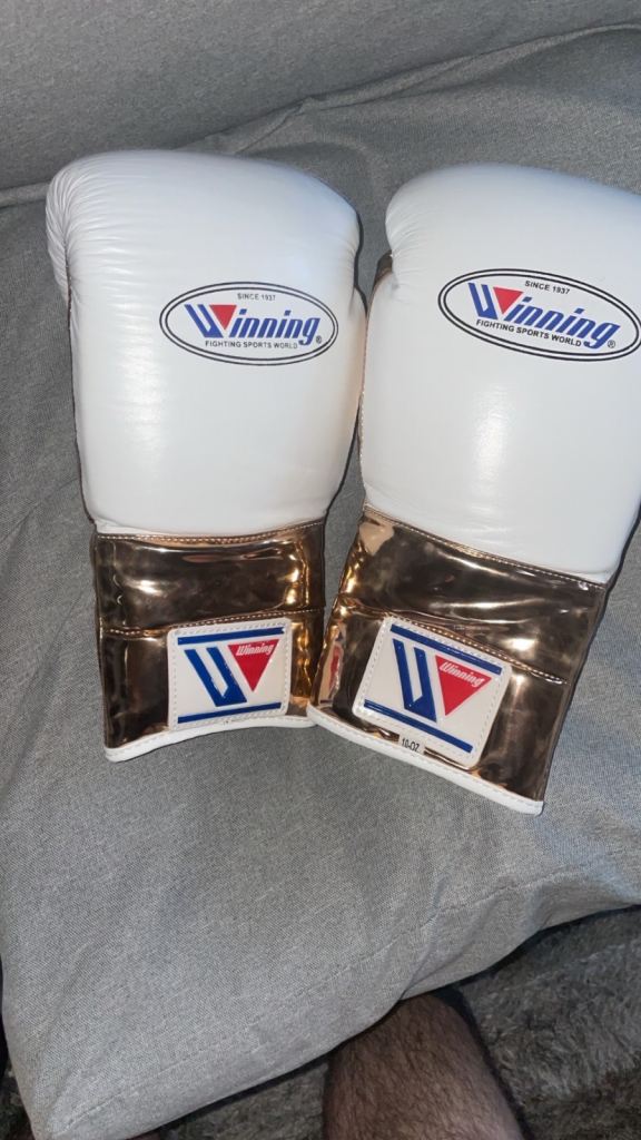 Winning Boxing Gloves White/Gold – As Good As New