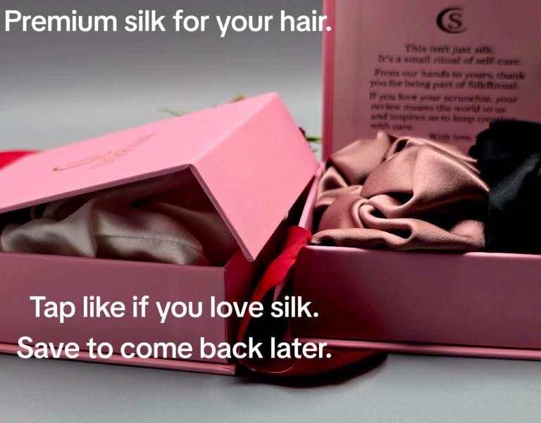 Silk Scrunchies 100 percent Silk Gift Box Set SilkRitual