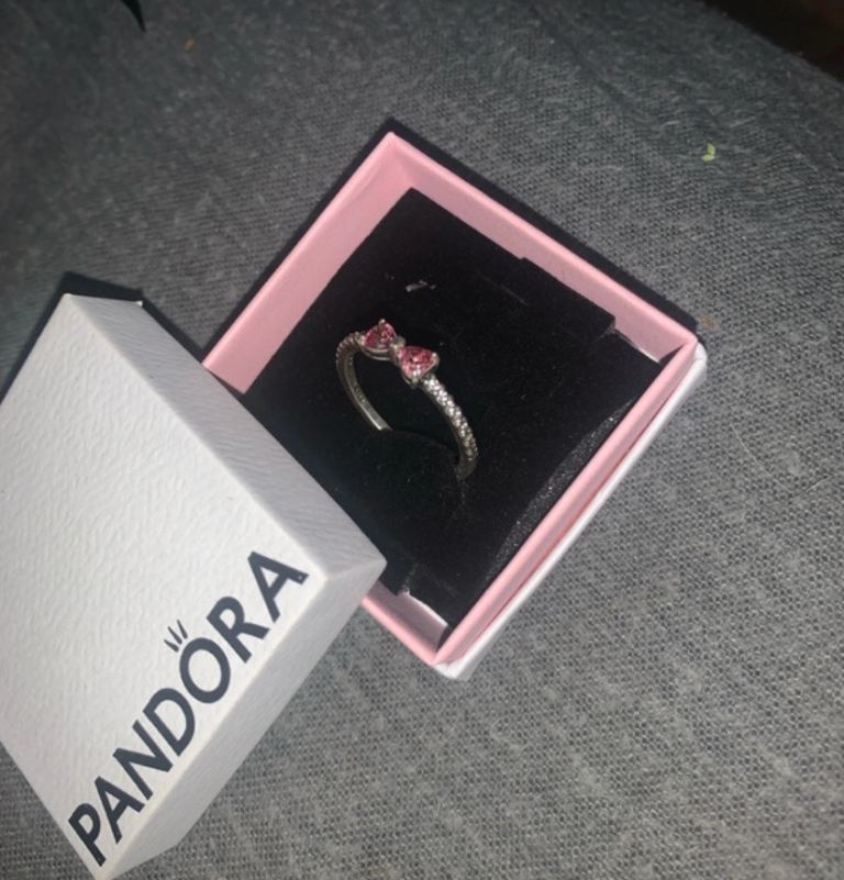 Pink bow Pandora ring 