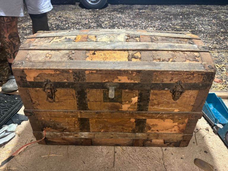 Vintage wooden trunk - chest 