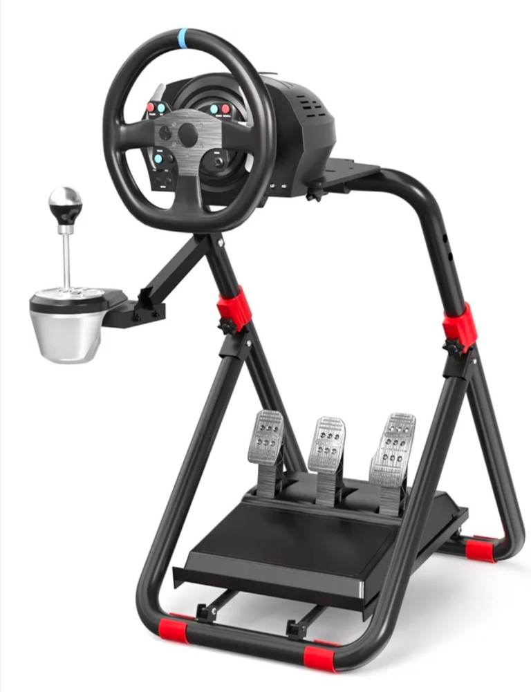 Racing Wheel & Pedal Set with Gear Shifter Stand