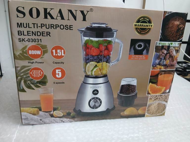 Sokany SK-03031 Multi-Purpose Blender 800W 1.5L – Brand New