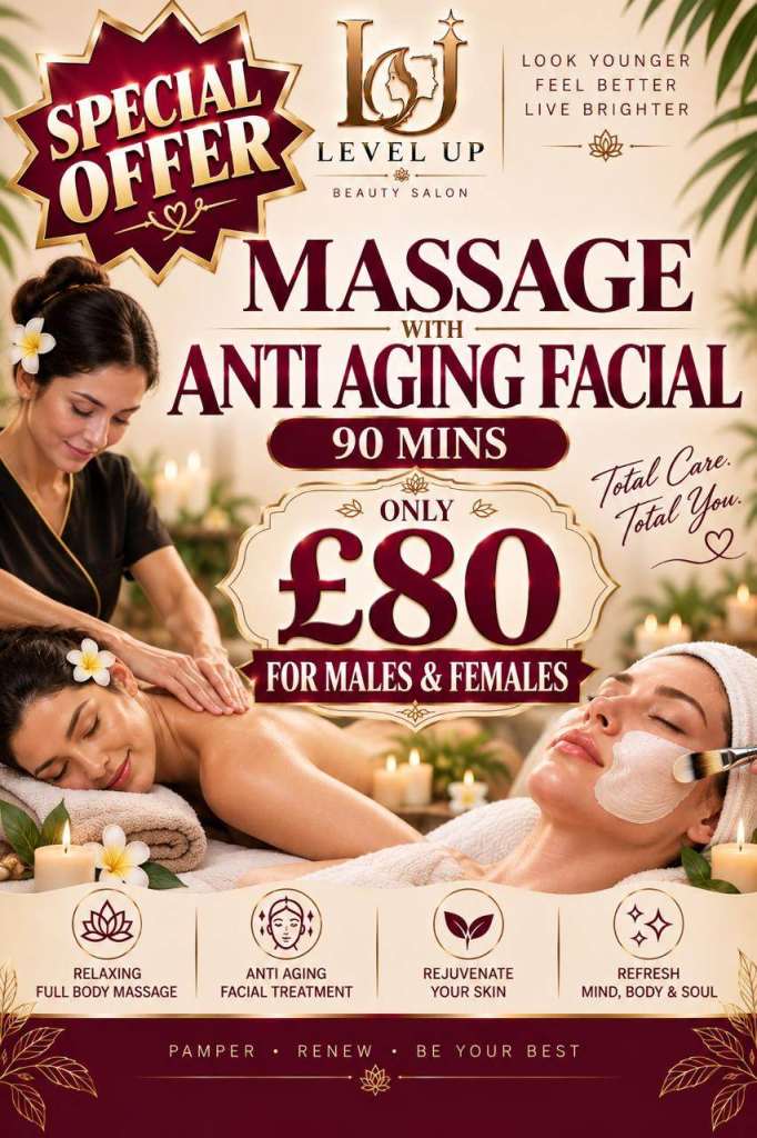 Facial with massage £80 for 90mins special offer