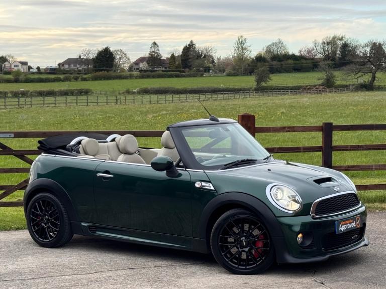 2011 MINI CONVERTIBLE 1.6 JOHN COOPER WORKS, WOW BRITISH RACING GREEN, RARE SPEC