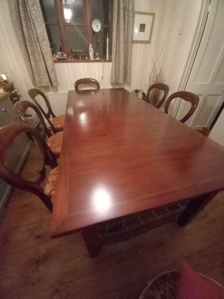Dining room table and six chairs