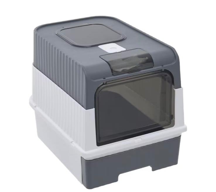 Premium Enclosed Cat Litter Box with Top-Entry, Odor Control & Pull-Out Tray