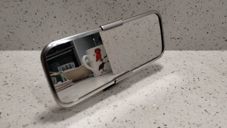 Screen mounted Self-Adhesive Stainless Steel rear view mirror 