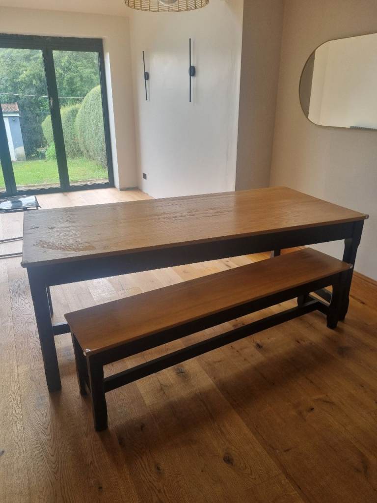  La radoute  nSolid Wood Dining Table and Bench – Good Condition