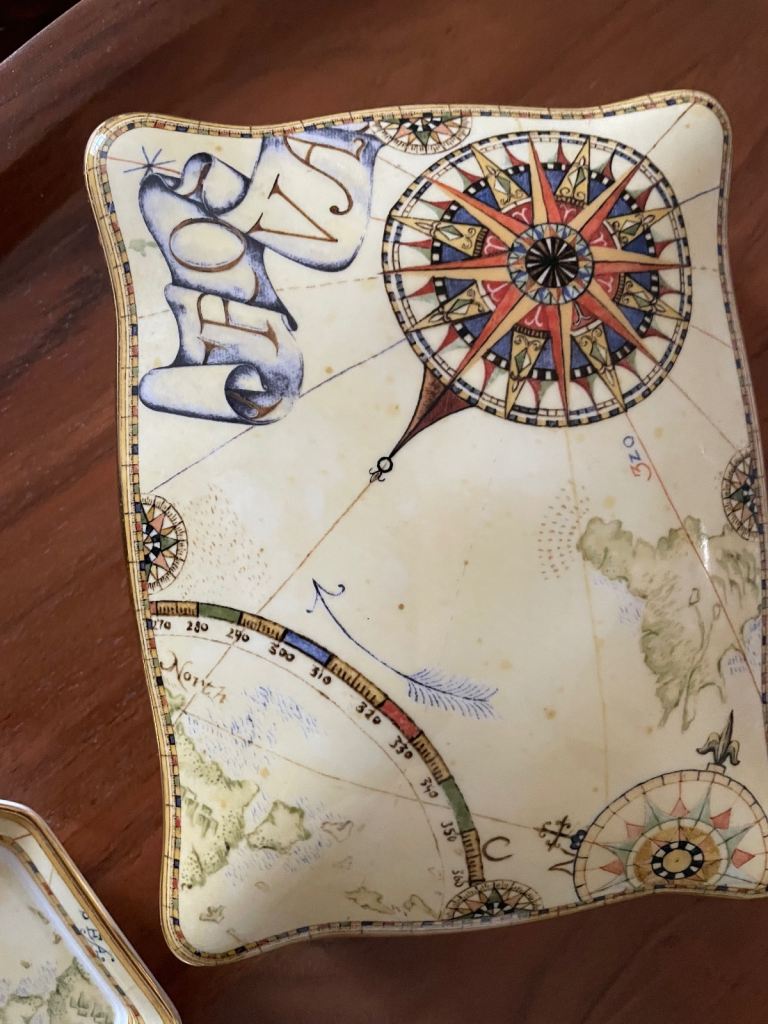 Wedgewood China Atlas card box and dish