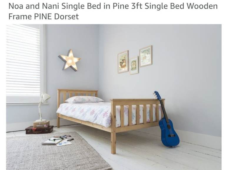 Single Wooden Bed Frame with Mattress – Good Condition