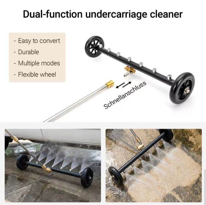 1/4 inch High pressure Washer Underbody Cleaner Broom 4000PSI Dual-Function quick connect