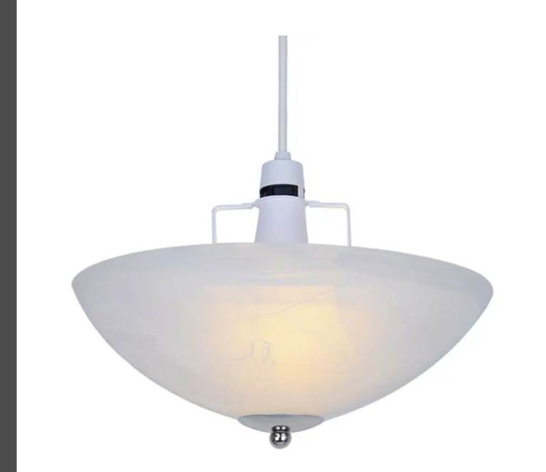 Alabaster Bowl Glass Uplighter Ceiling Shade with Gimble | Chrome
