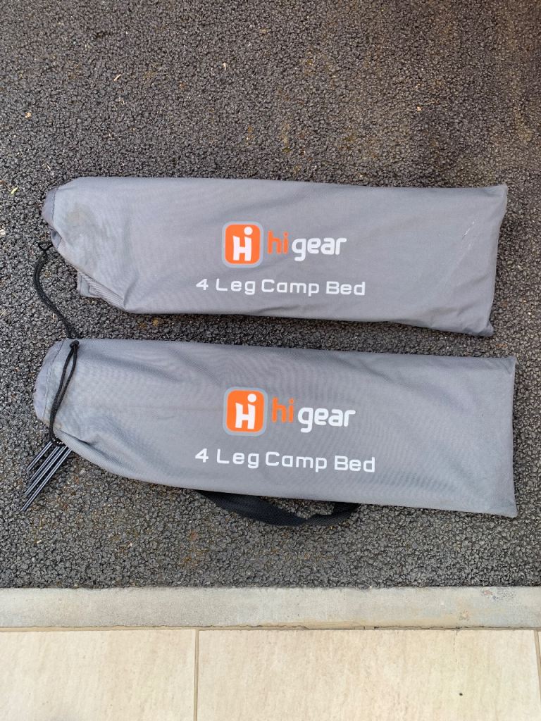 Hi Gear 4 Leg Camp Beds (Pair) – Good Condition