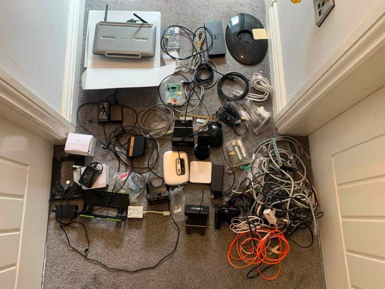 Large Bundle of Mixed Cables, Chargers, and Adapters
