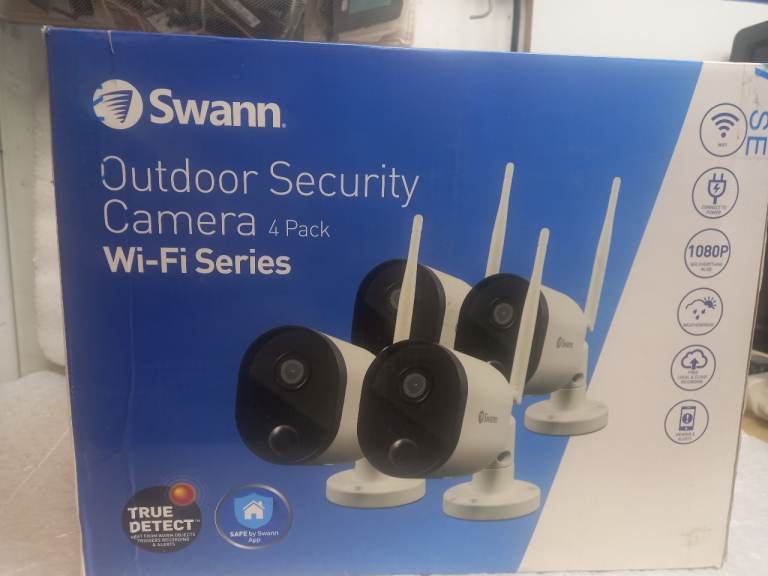 NEW Swann Outdoor Security Camera Wi-Fi Series 4 Pack - 1080p, Weatherproof
