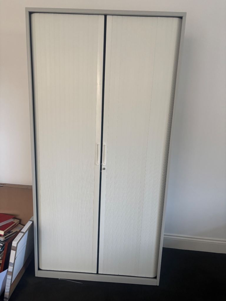 ❌ £100 Each Tall Tambour Office / Garage Storage Cupboard 