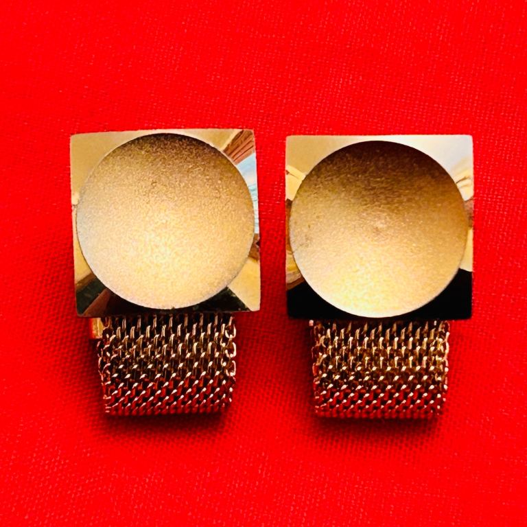 Vintage Gold-Tone Mesh Strap Cufflinks | Rare Mid-Century Elegance | Real Style! 