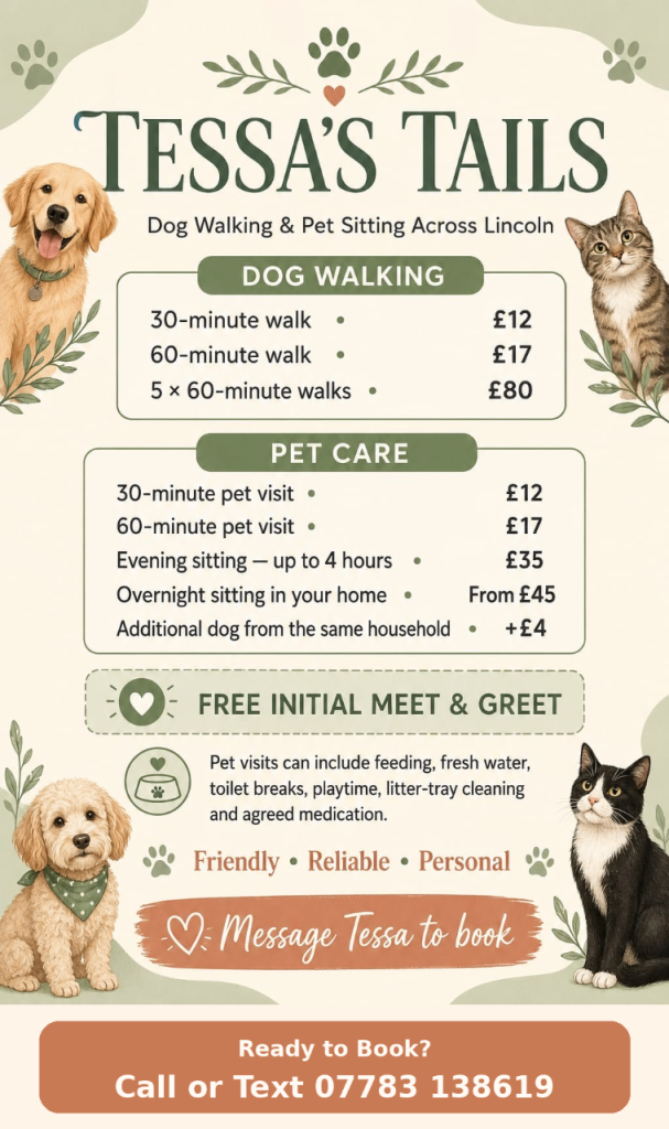 Dog Walking & Pet Sitting in Lincoln – Tessa's Tails 🐾