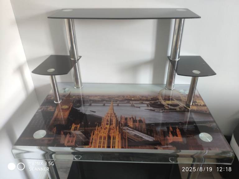used glass computer desk 